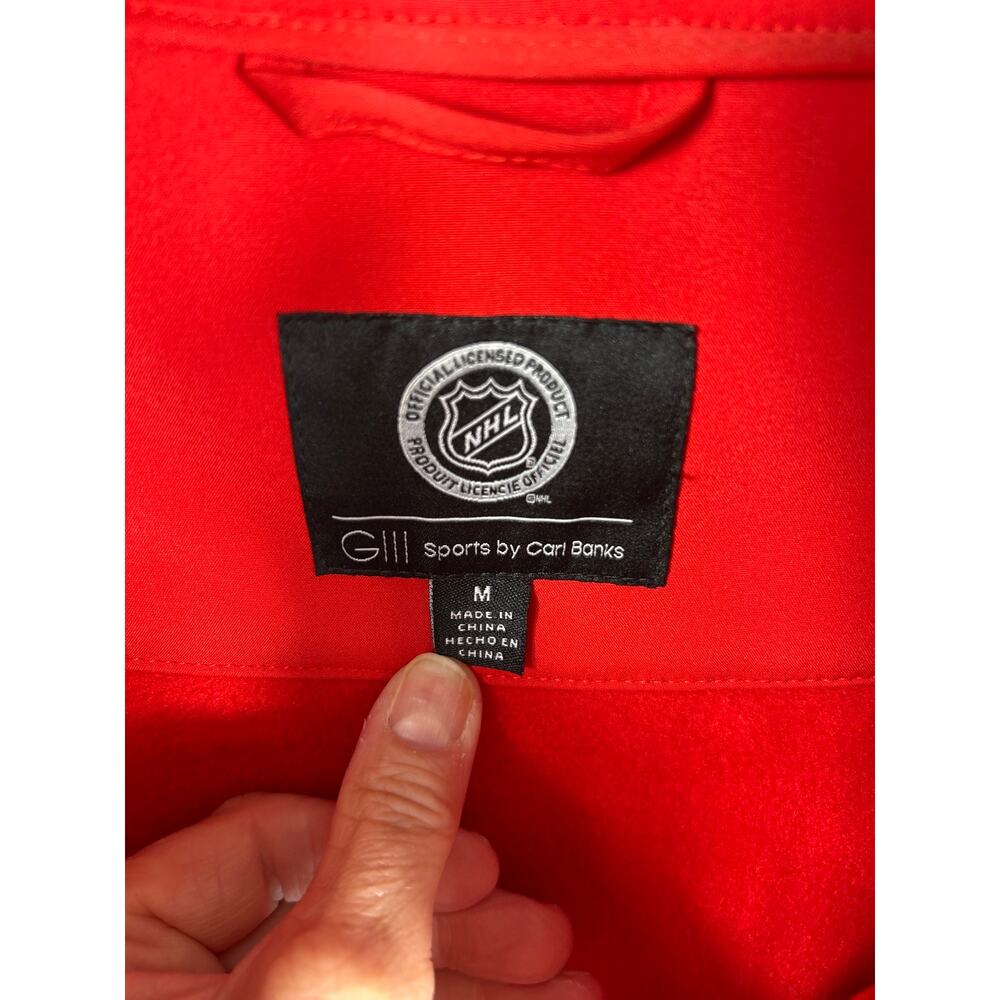 NHL CHICAGO BLACKHAWKS Men's Size M Red ZIP UP Jacket Carl Banks Sports G-III - Picture 4 of 6